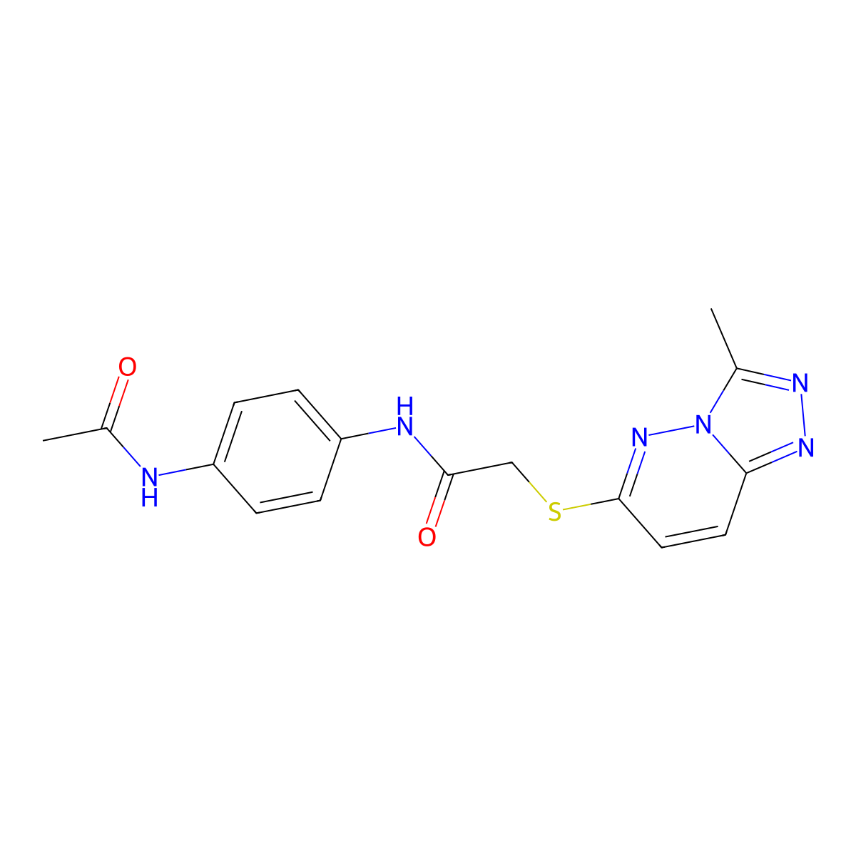 N-[4-(acetylamino)phenyl]-2-[(3-methyl[1,2,4]triazolo[4,3-b]pyridazin-6-yl)sulfanyl]acetamide molecular structure, CAS 1232791-13-7
