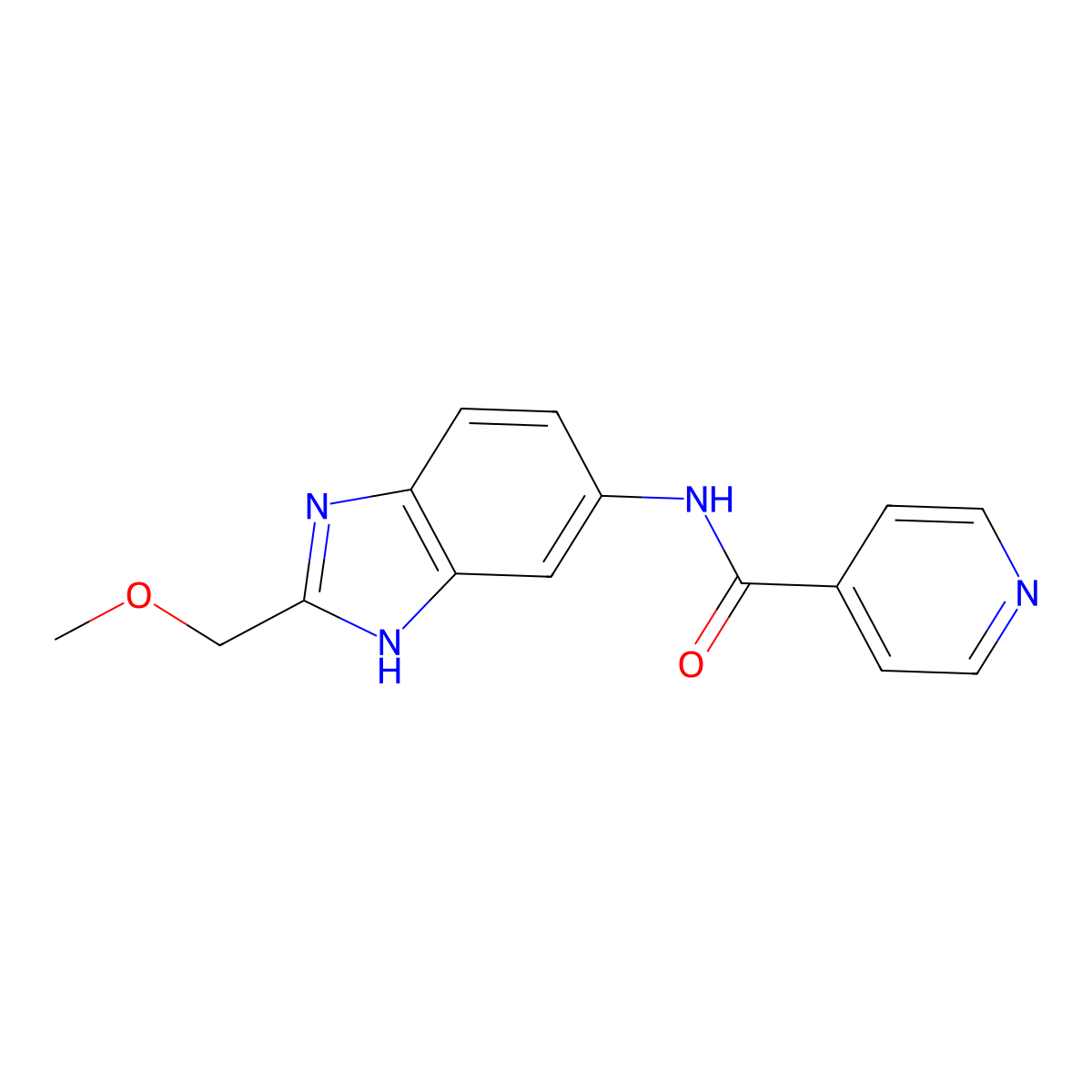 N-[2-(methoxymethyl)-1H-benzimidazol-5-yl]pyridine-4-carboxamide molecular structure, CAS 1232791-35-3