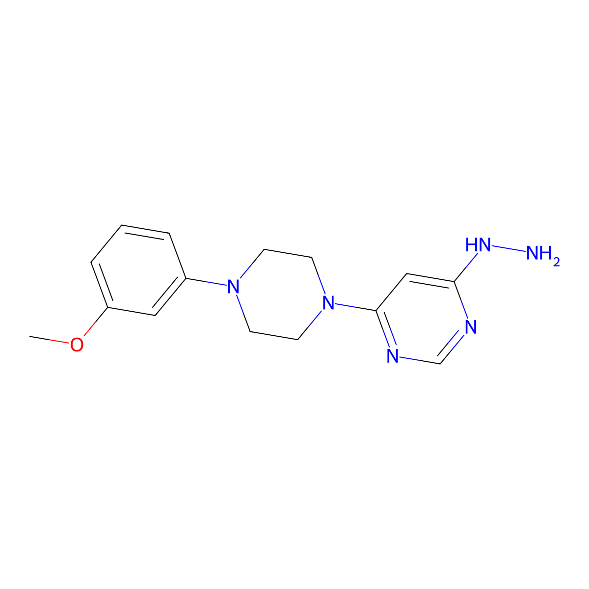 4-Hydrazinyl-6-[4-(3-methoxyphenyl)piperazin-1-yl]pyrimidine molecular structure, CAS 1232791-38-6