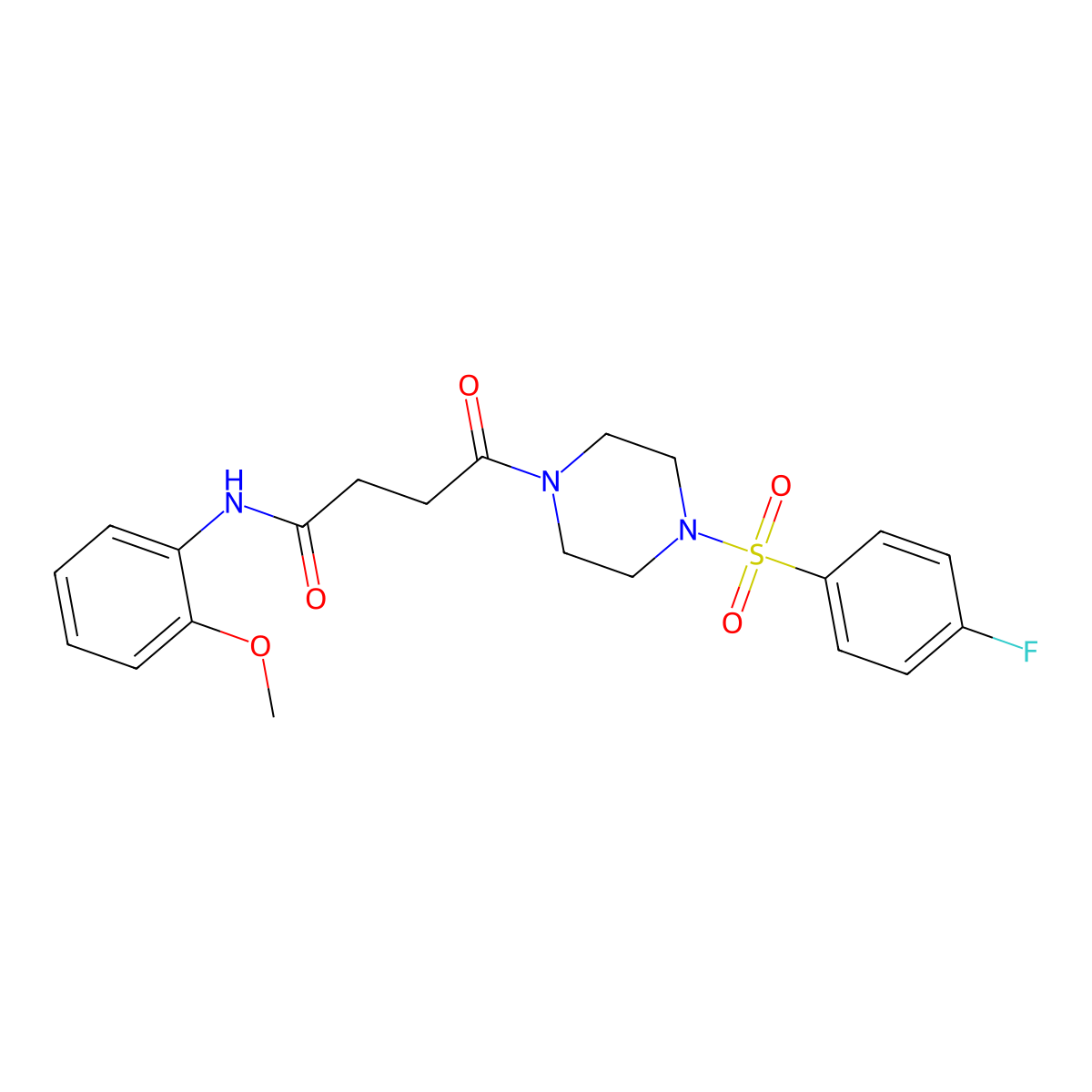 4-(4-((4-fluorophenyl)sulfonyl)piperazin-1-yl)-N-(2-methoxyphenyl)-4-oxobutanamide molecular structure, CAS 1232791-42-2
