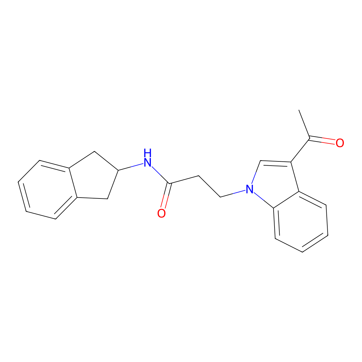 3-(3-acetyl-1H-indol-1-yl)-N-(2,3-dihydro-1H-inden-2-yl)propanamide molecular structure, CAS 1232791-68-2