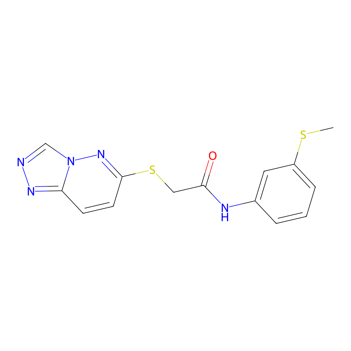 N-[3-(methylsulfanyl)phenyl]-2-([1,2,4]triazolo[4,3-b]pyridazin-6-ylsulfanyl)acetamide molecular structure, CAS 1232791-86-4