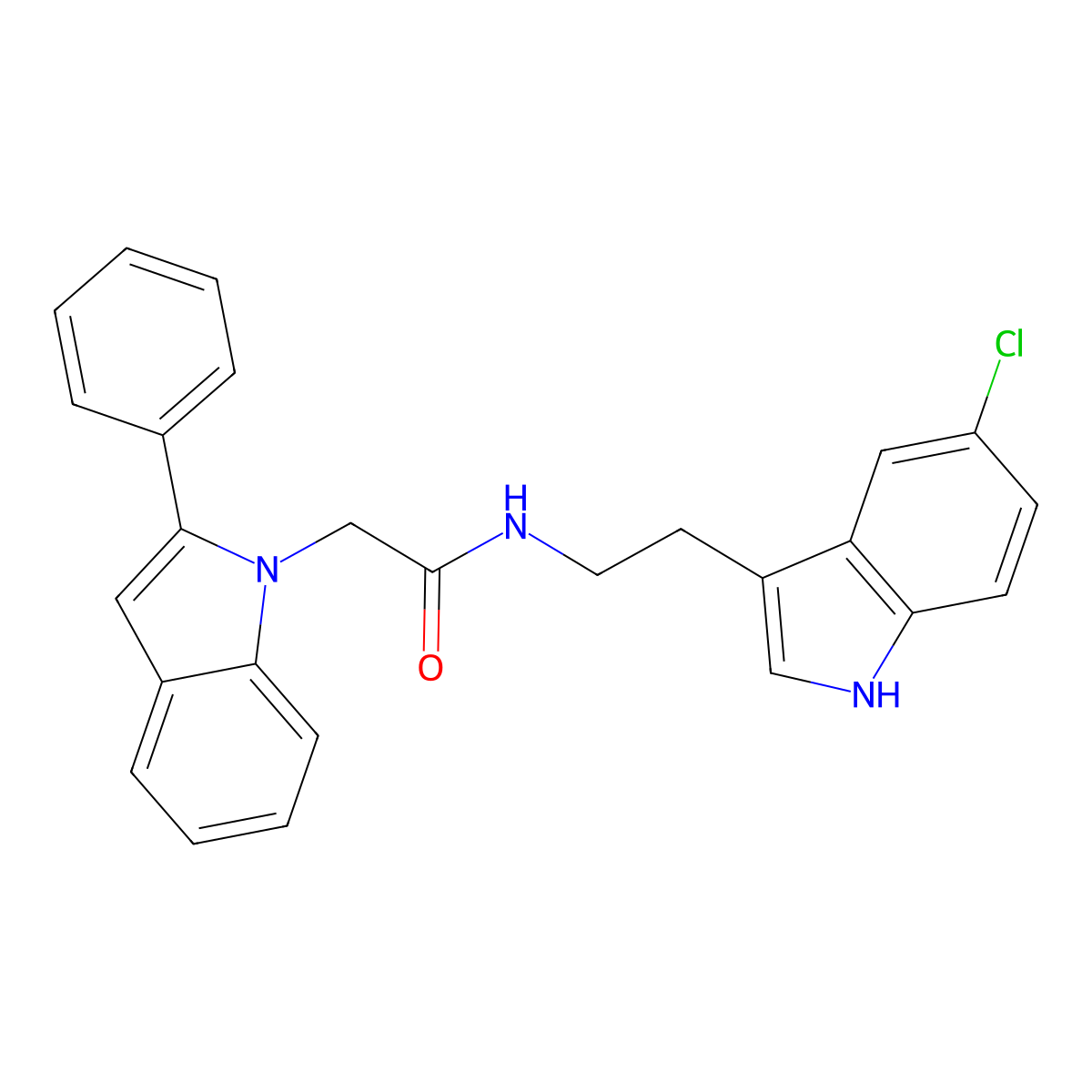 N-[2-(5-chloro-1H-indol-3-yl)ethyl]-2-(2-phenyl-1H-indol-1-yl)acetamide molecular structure, CAS 1232791-91-1