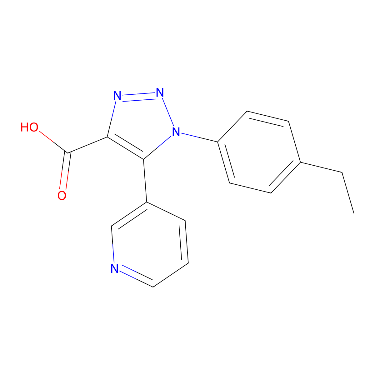 1-(4-ethylphenyl)-5-(pyridin-3-yl)-1H-1,2,3-triazole-4-carboxylic acid molecular structure, CAS 1232791-96-6