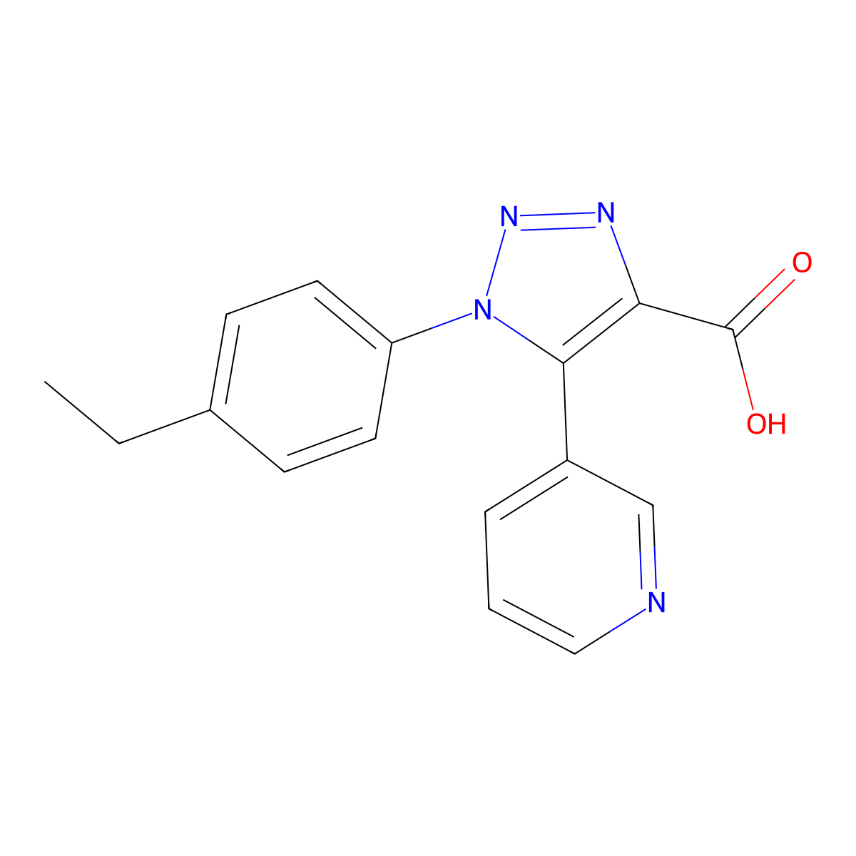 1-(4-ethylphenyl)-5-(pyridin-3-yl)-1H-1,2,3-triazole-4-carboxylic acid molecular structure, CAS 1232791-96-6