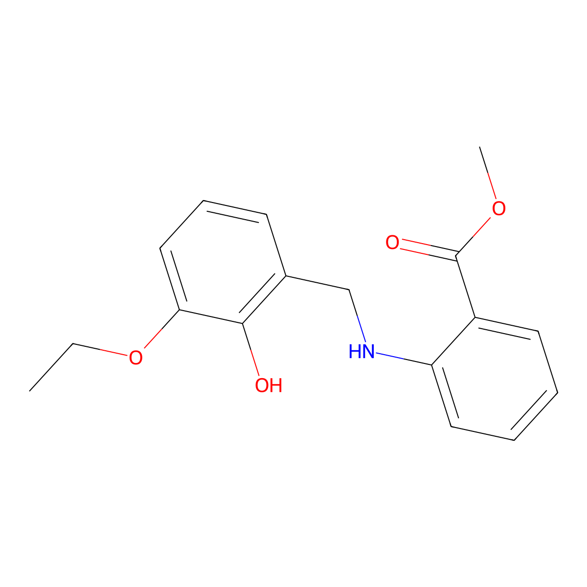 Methyl 2-[(3-ethoxy-2-hydroxybenzyl)amino]benzoate molecular structure, CAS 1232792-18-5