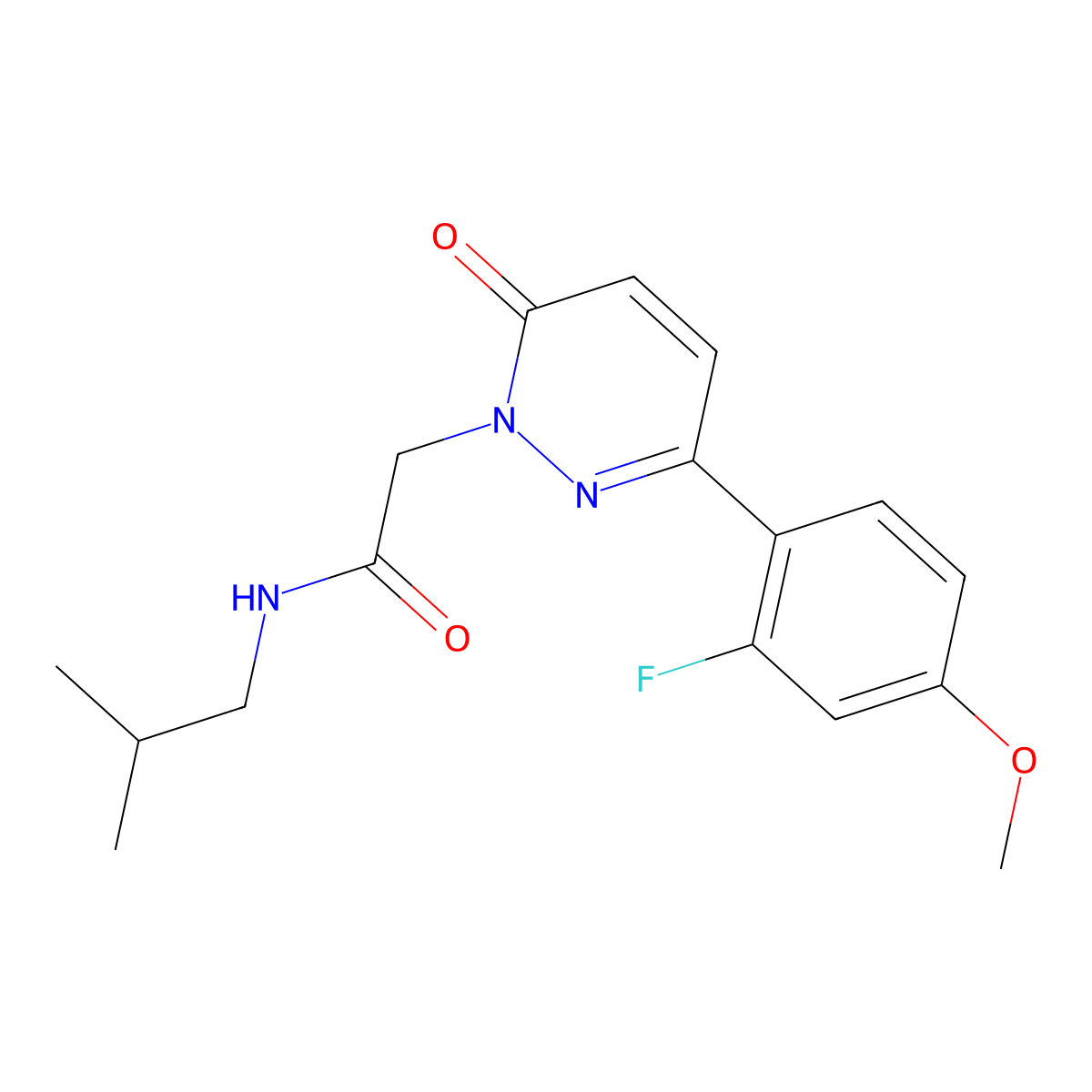 2-[3-(2-fluoro-4-methoxyphenyl)-6-oxo-1(6H)-pyridazinyl]-N~1~-isobutylacetamide molecular structure, CAS 1232792-21-0