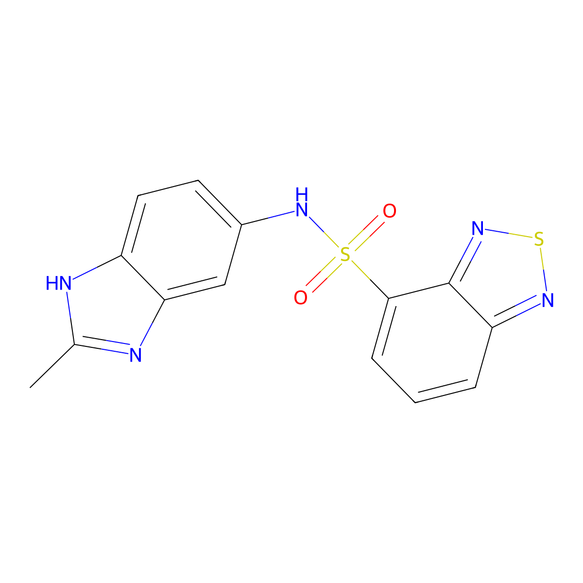 N-(2-methyl-1H-benzimidazol-5-yl)-2,1,3-benzothiadiazole-4-sulfonamide molecular structure, CAS 1232792-23-2