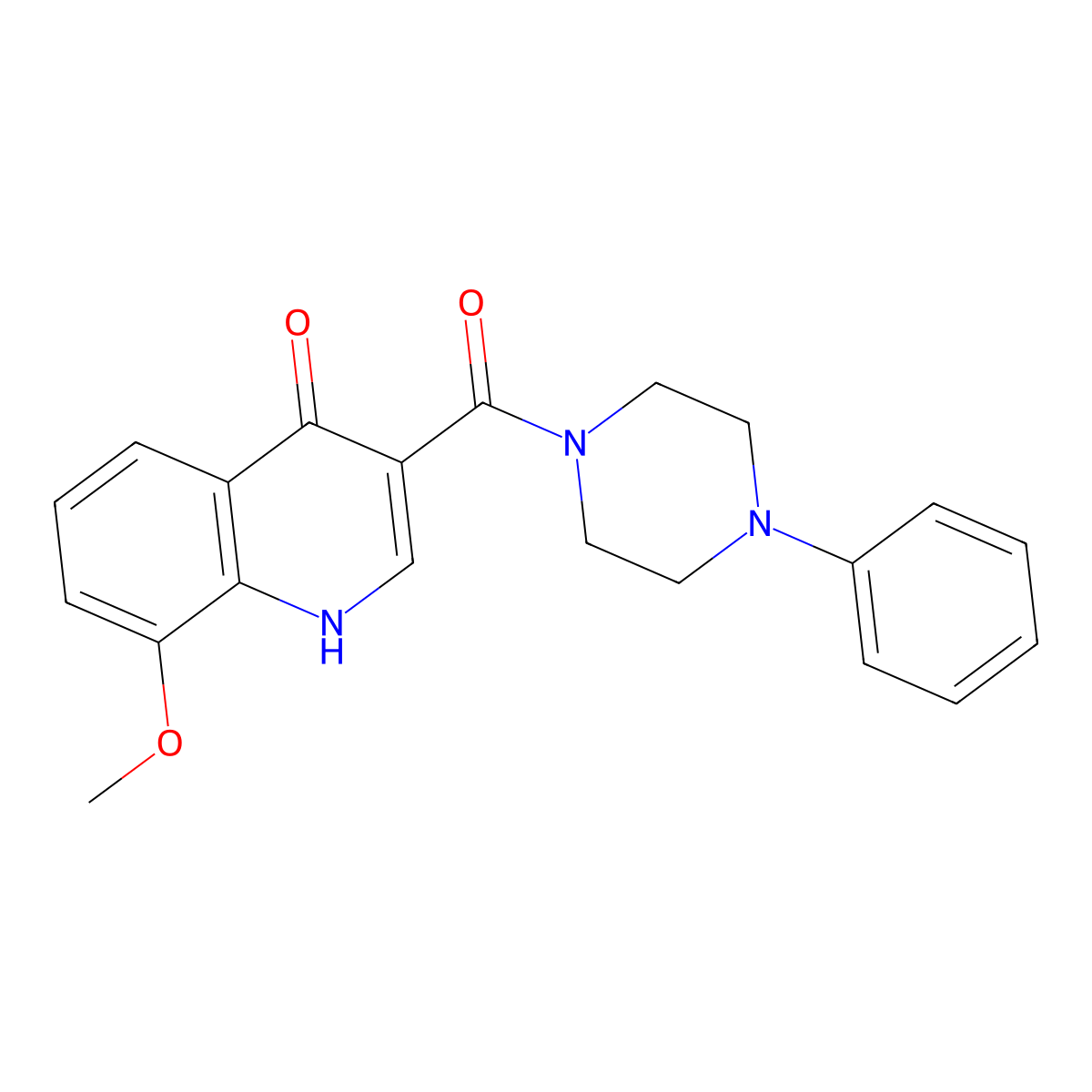 (4-Hydroxy-8-methoxyquinolin-3-yl)(4-phenylpiperazin-1-yl)methanone molecular structure, CAS 1232792-24-3