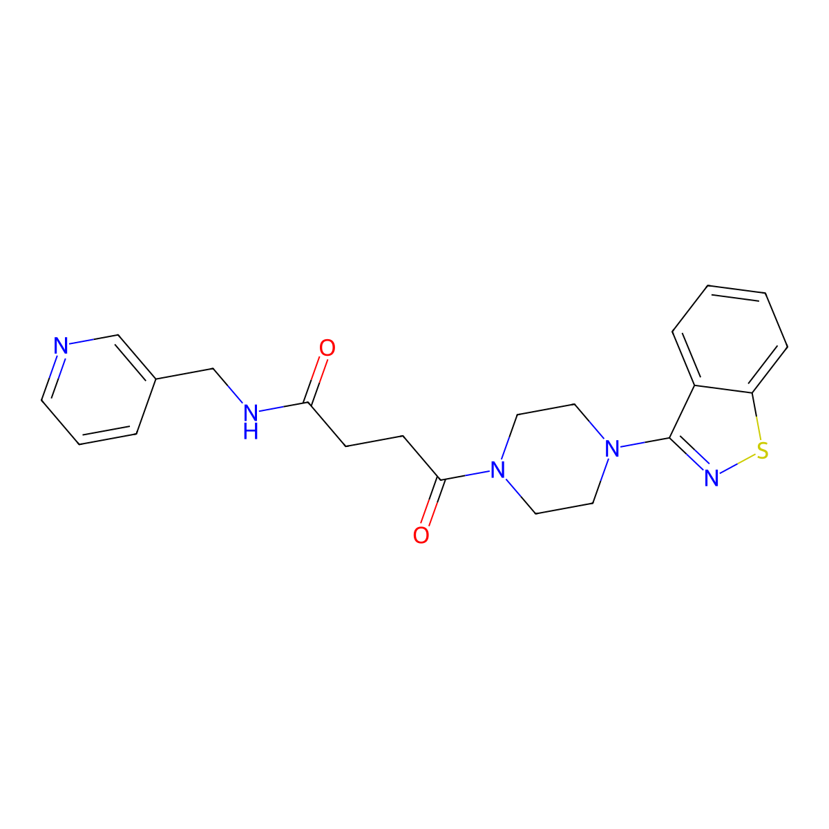 4-[4-(1,2-benzisothiazol-3-yl)piperazino]-4-oxo-N-(3-pyridylmethyl)butanamide molecular structure, CAS 1232792-28-7