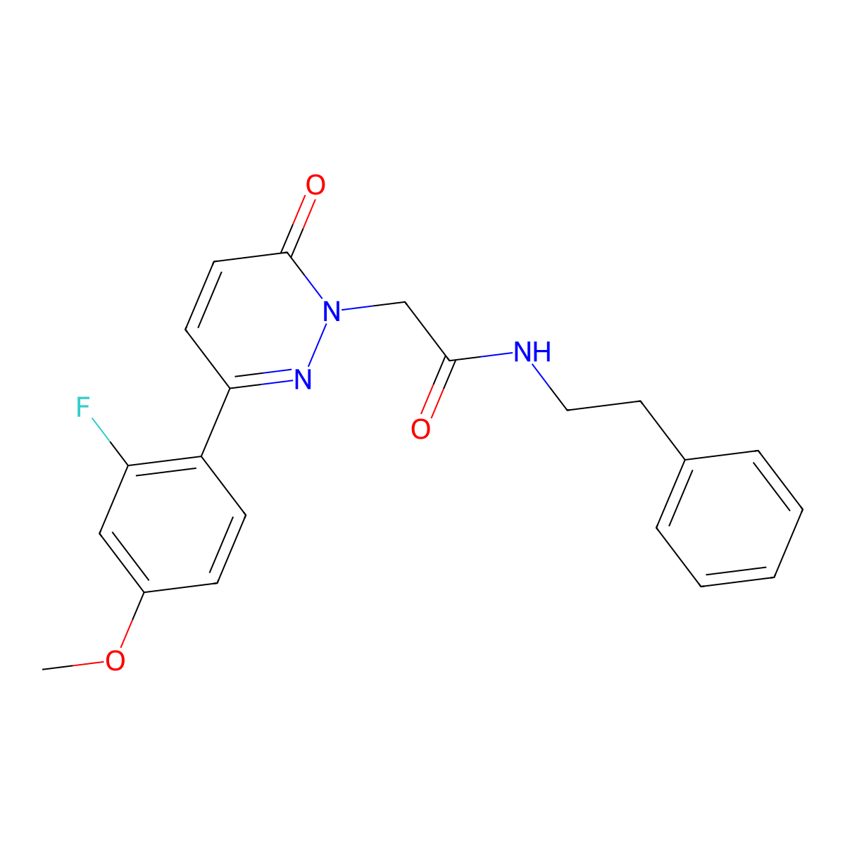 2-[3-(2-fluoro-4-methoxyphenyl)-6-oxo-1(6H)-pyridazinyl]-N~1~-phenethylacetamide molecular structure, CAS 1232792-30-1