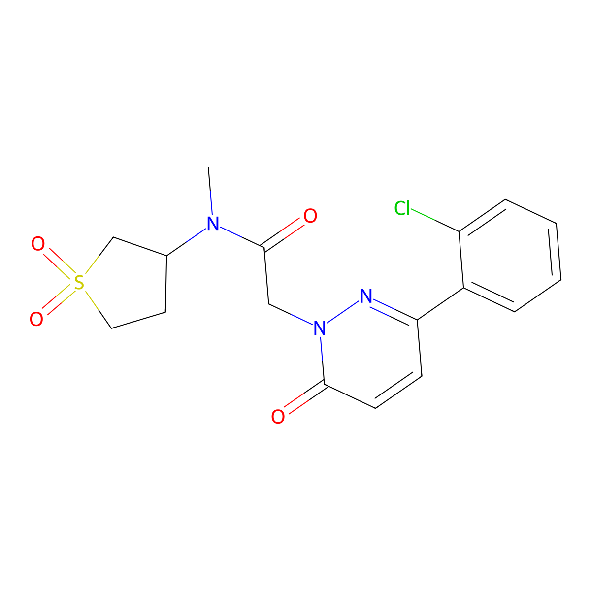 2-[3-(2-chlorophenyl)-6-oxopyridazin-1(6H)-yl]-N-(1,1-dioxidotetrahydrothiophen-3-yl)-N-methylacetamide molecular structure, CAS 1232792-31-2