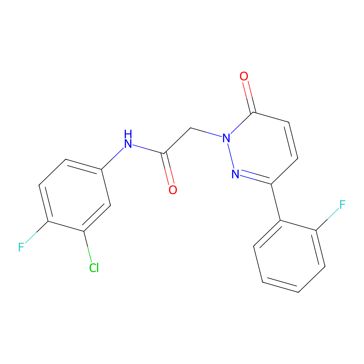 N-(3-chloro-4-fluorophenyl)-2-(3-(2-fluorophenyl)-6-oxopyridazin-1(6H)-yl)acetamide molecular structure, CAS 1232792-38-9