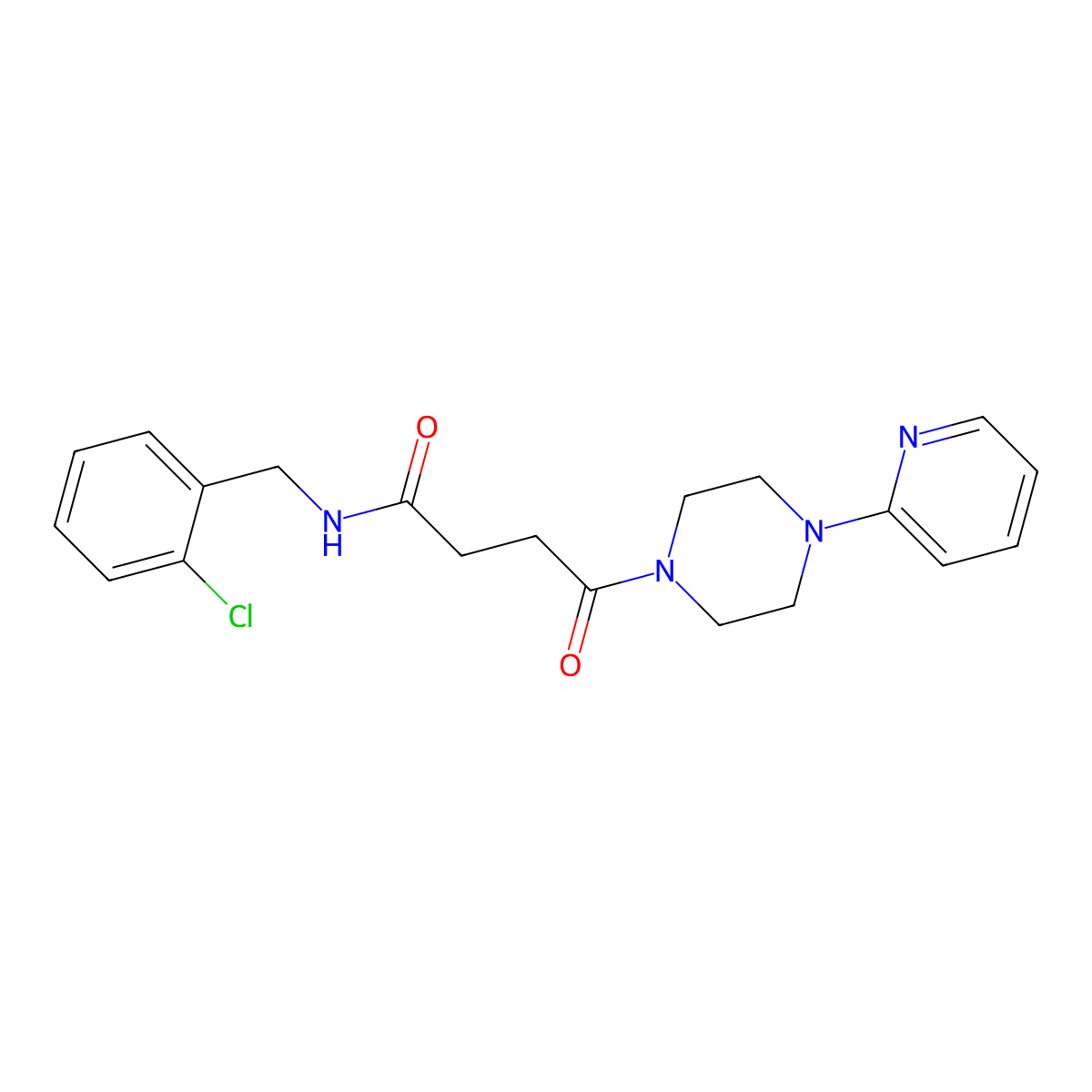N-(2-chlorobenzyl)-4-oxo-4-[4-(pyridin-2-yl)piperazin-1-yl]butanamide molecular structure, CAS 1232792-42-5