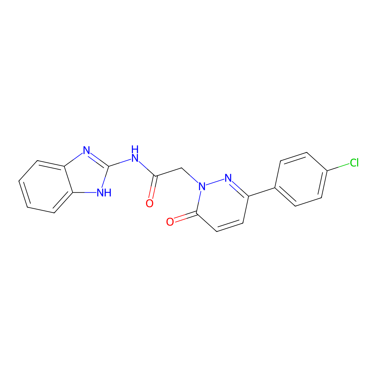 N-(1H-benzimidazol-2-yl)-2-[3-(4-chlorophenyl)-6-oxopyridazin-1(6H)-yl]acetamide molecular structure, CAS 1232792-69-6