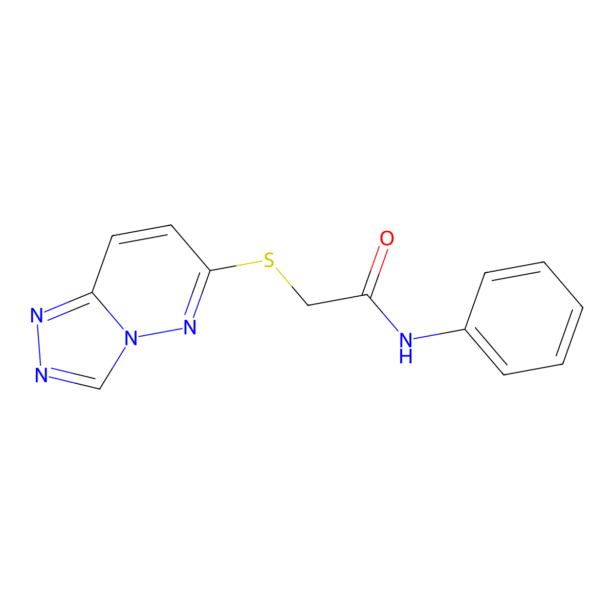 N-phenyl-2-([1,2,4]triazolo[4,3-b]pyridazin-6-ylsulfanyl)acetamide molecular structure, CAS 1232792-74-3