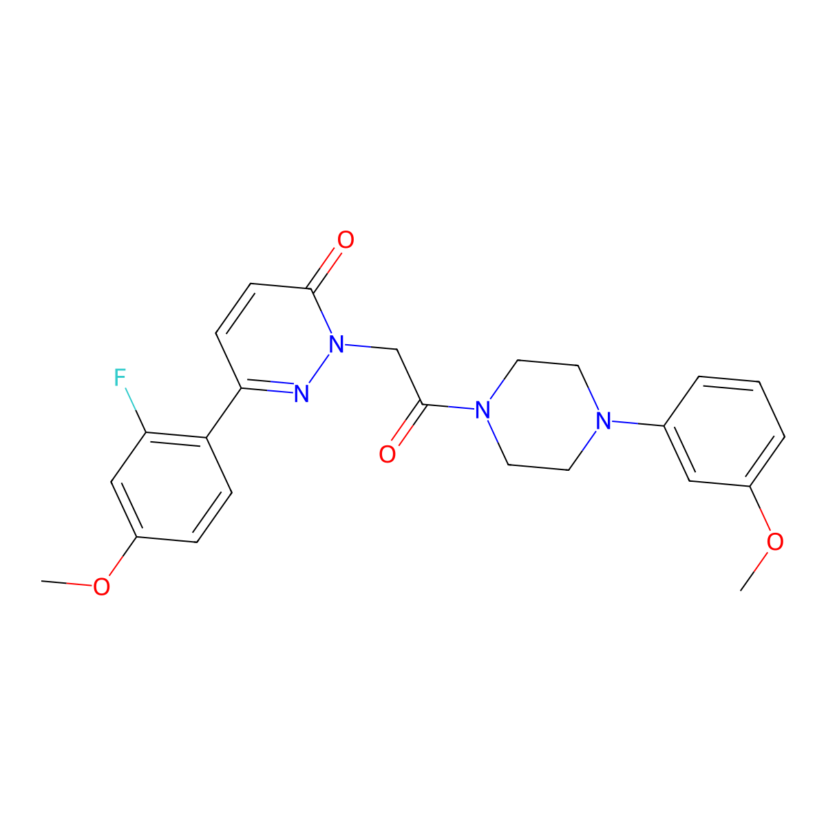 6-(2-fluoro-4-methoxyphenyl)-2-{2-[4-(3-methoxyphenyl)piperazino]-2-oxoethyl}-3(2H)-pyridazinone molecular structure, CAS 1232792-77-6