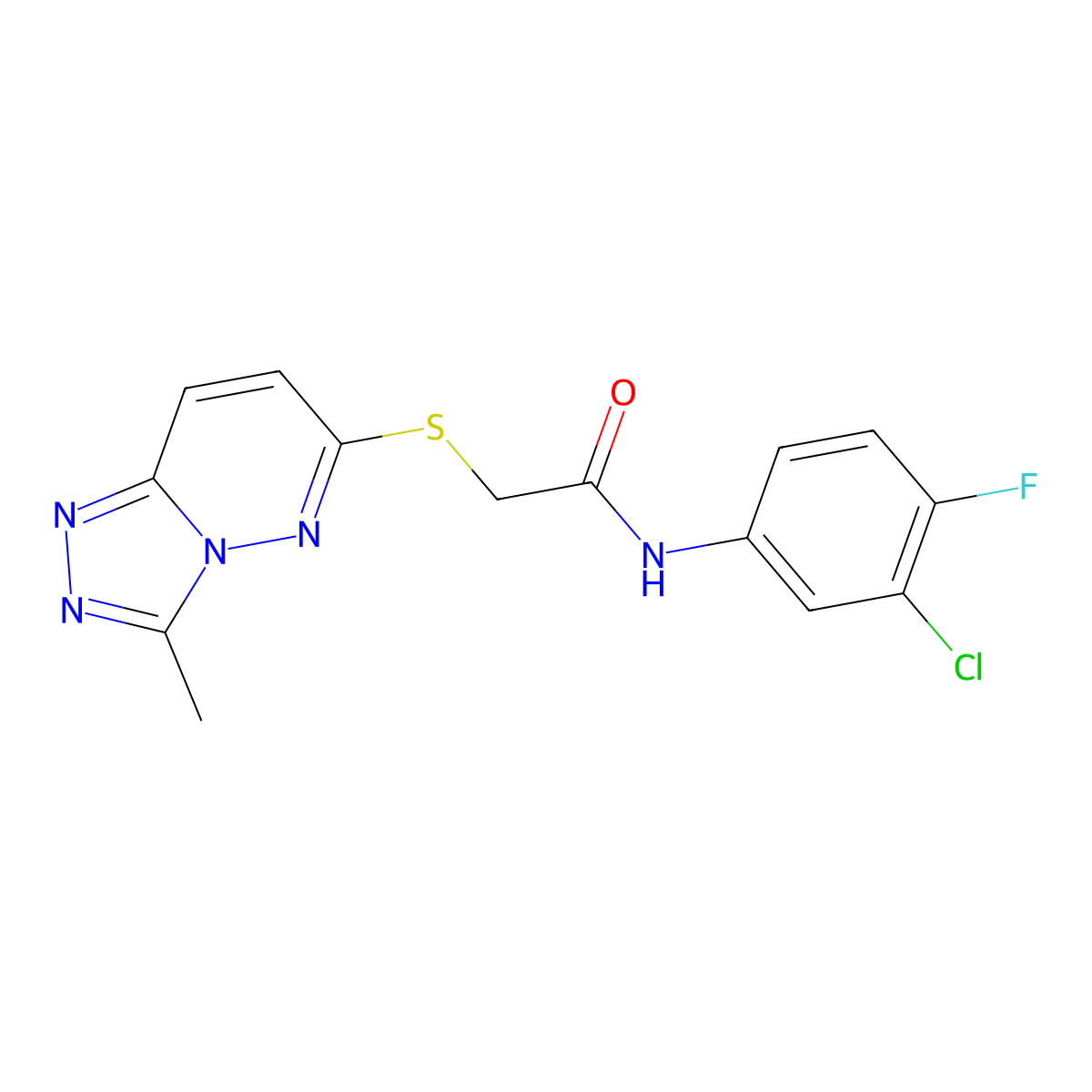 N-(3-chloro-4-fluorophenyl)-2-[(3-methyl[1,2,4]triazolo[4,3-b]pyridazin-6-yl)sulfanyl]acetamide molecular structure, CAS 1232792-87-8