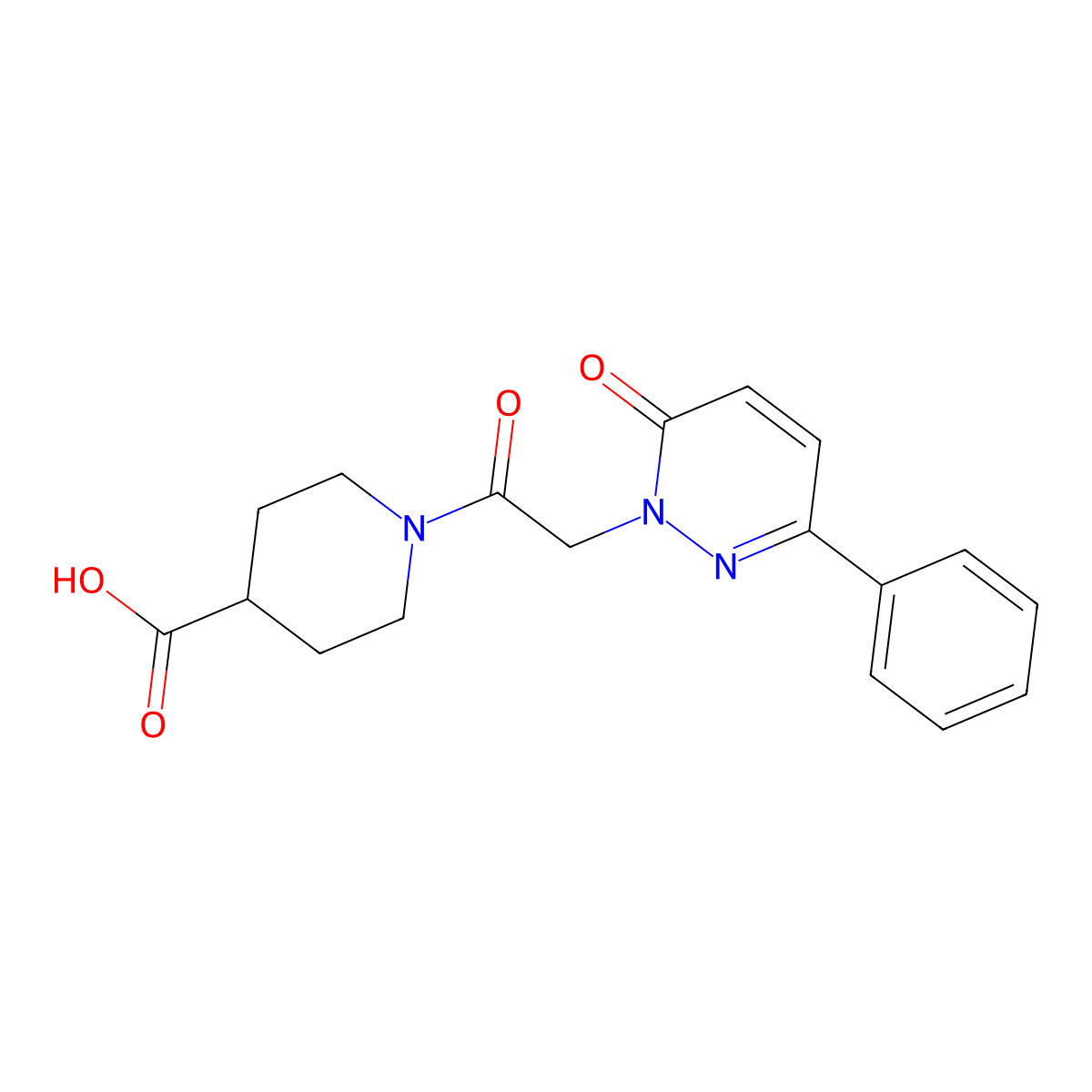 1-[(6-oxo-3-phenylpyridazin-1(6H)-yl)acetyl]piperidine-4-carboxylic acid molecular structure, CAS 1232793-01-9