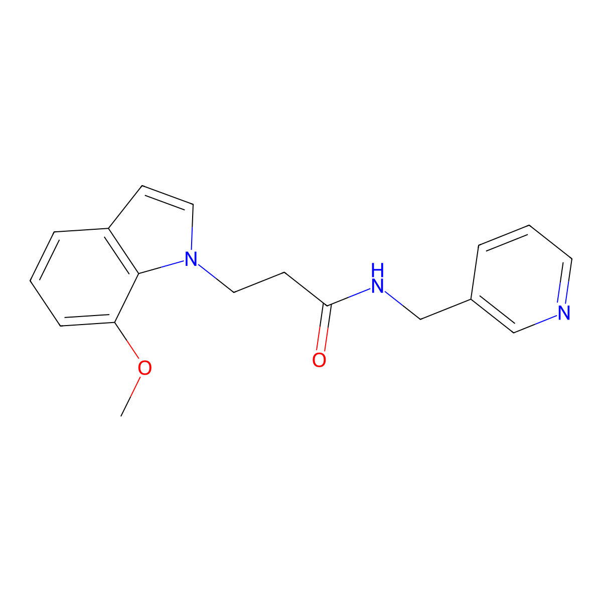 3-(7-methoxy-1H-indol-1-yl)-N-(3-pyridinylmethyl)propanamide molecular structure, CAS 1232793-04-2