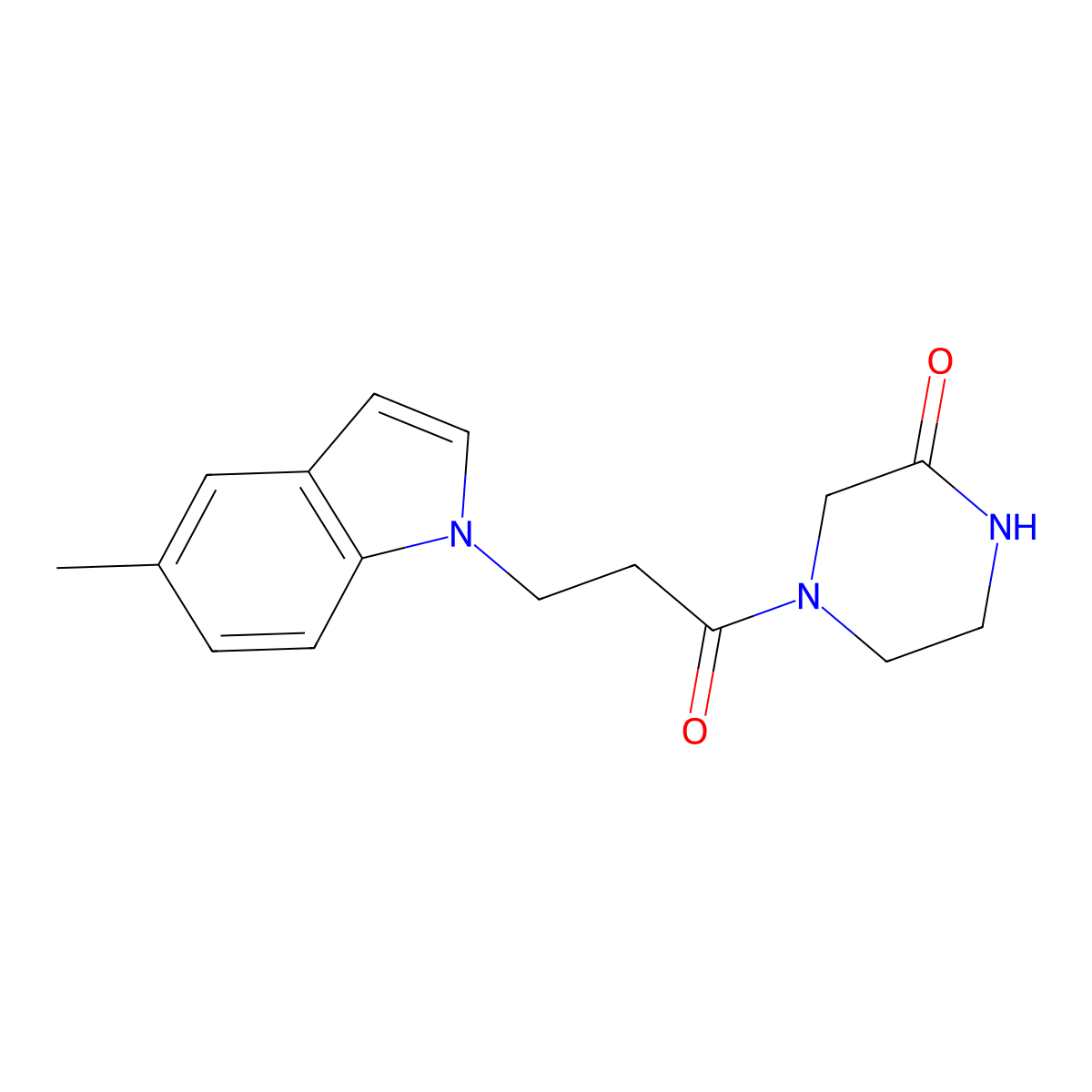 4-(3-(5-methyl-1H-indol-1-yl)propanoyl)piperazin-2-one molecular structure, CAS 1232793-06-4