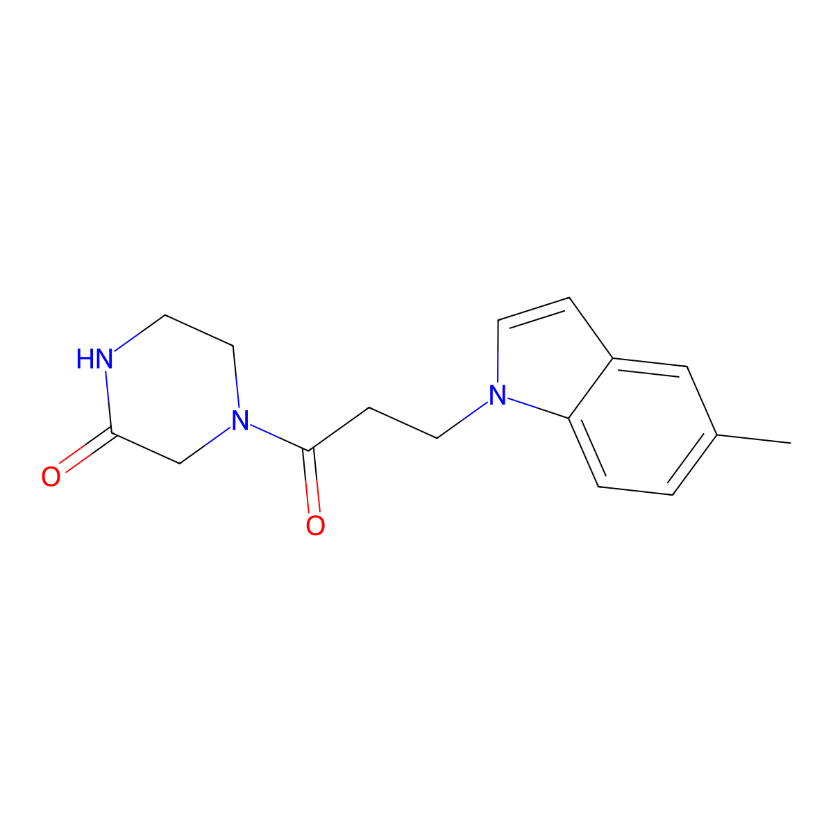 4-(3-(5-methyl-1H-indol-1-yl)propanoyl)piperazin-2-one molecular structure, CAS 1232793-06-4