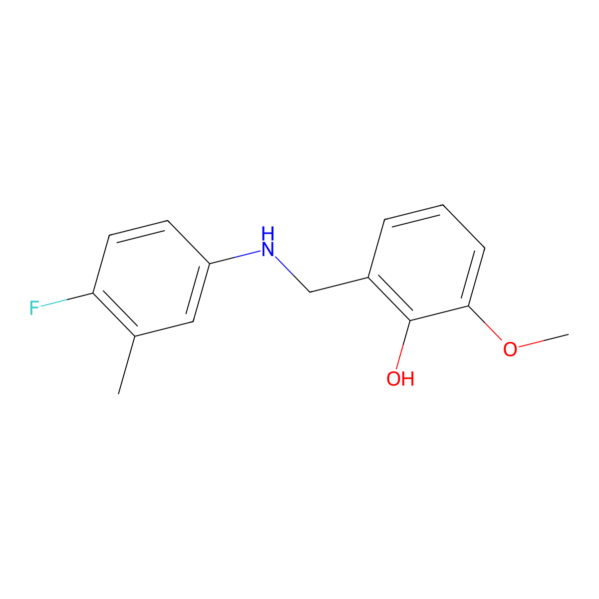 2-{[(4-Fluoro-3-methylphenyl)amino]methyl}-6-methoxyphenol molecular structure, CAS 1232793-14-4