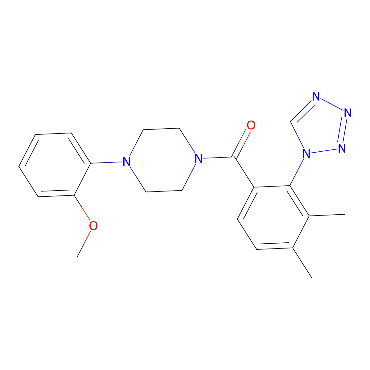 [3,4-dimethyl-2-(1H-tetrazol-1-yl)phenyl][4-(2-methoxyphenyl)piperazin-1-yl]methanone molecular structure, CAS 1232793-15-5
