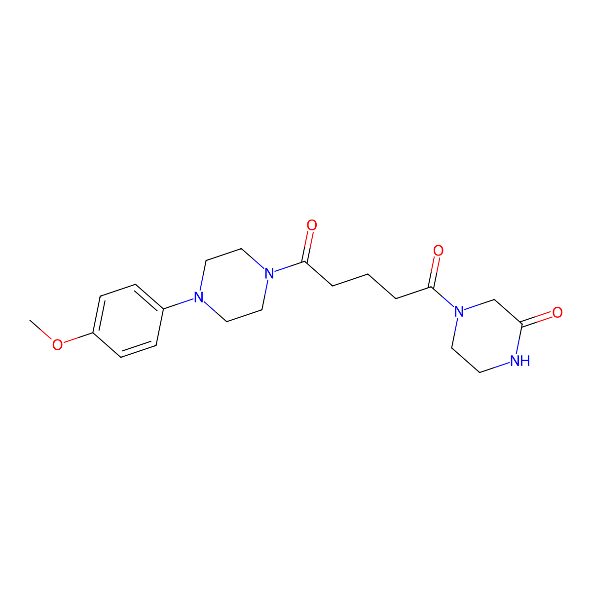 1-[4-(4-Methoxyphenyl)piperazino]-5-(3-oxopiperazino)-1,5-pentanedione molecular structure, CAS 1232793-23-5