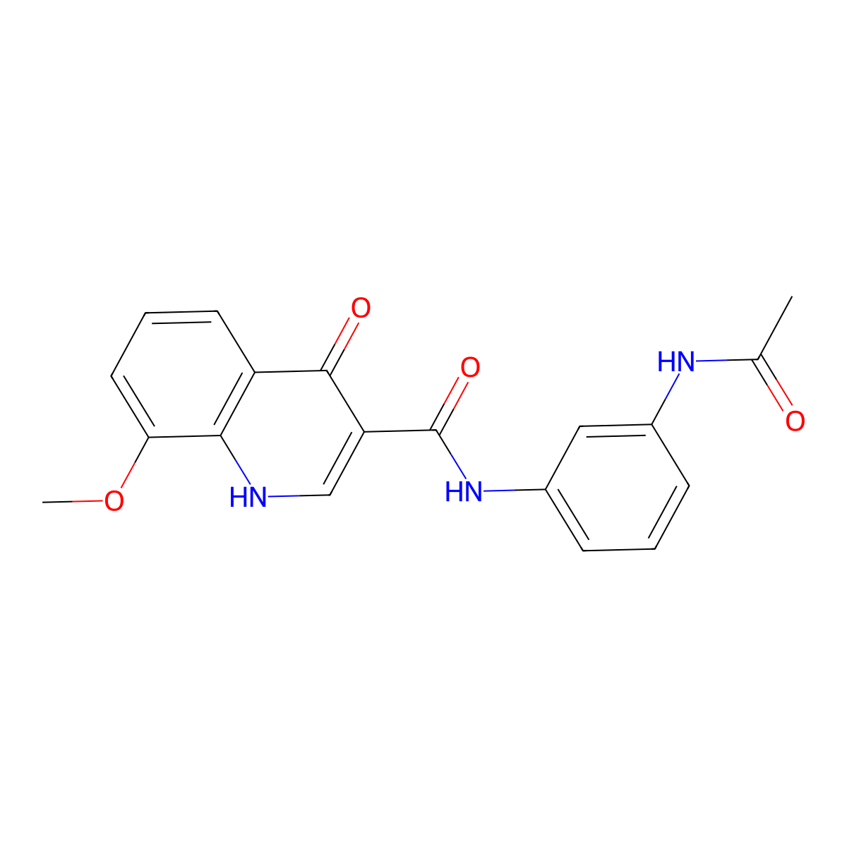 N-[3-(acetylamino)phenyl]-8-methoxy-4-oxo-1,4-dihydroquinoline-3-carboxamide molecular structure, CAS 1232793-37-1