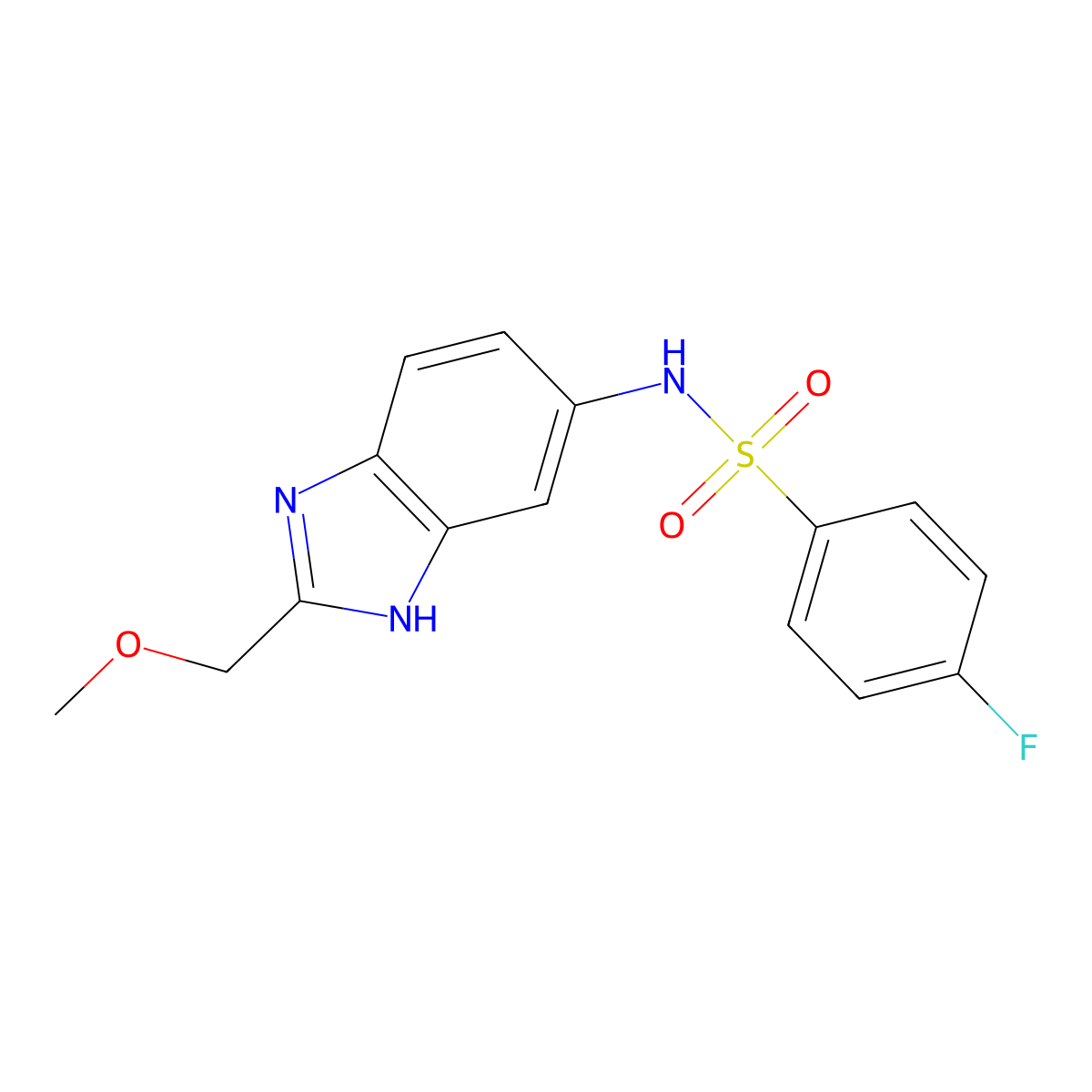 4-fluoro-N-[2-(methoxymethyl)-1H-benzimidazol-5-yl]benzenesulfonamide molecular structure, CAS 1232793-47-3