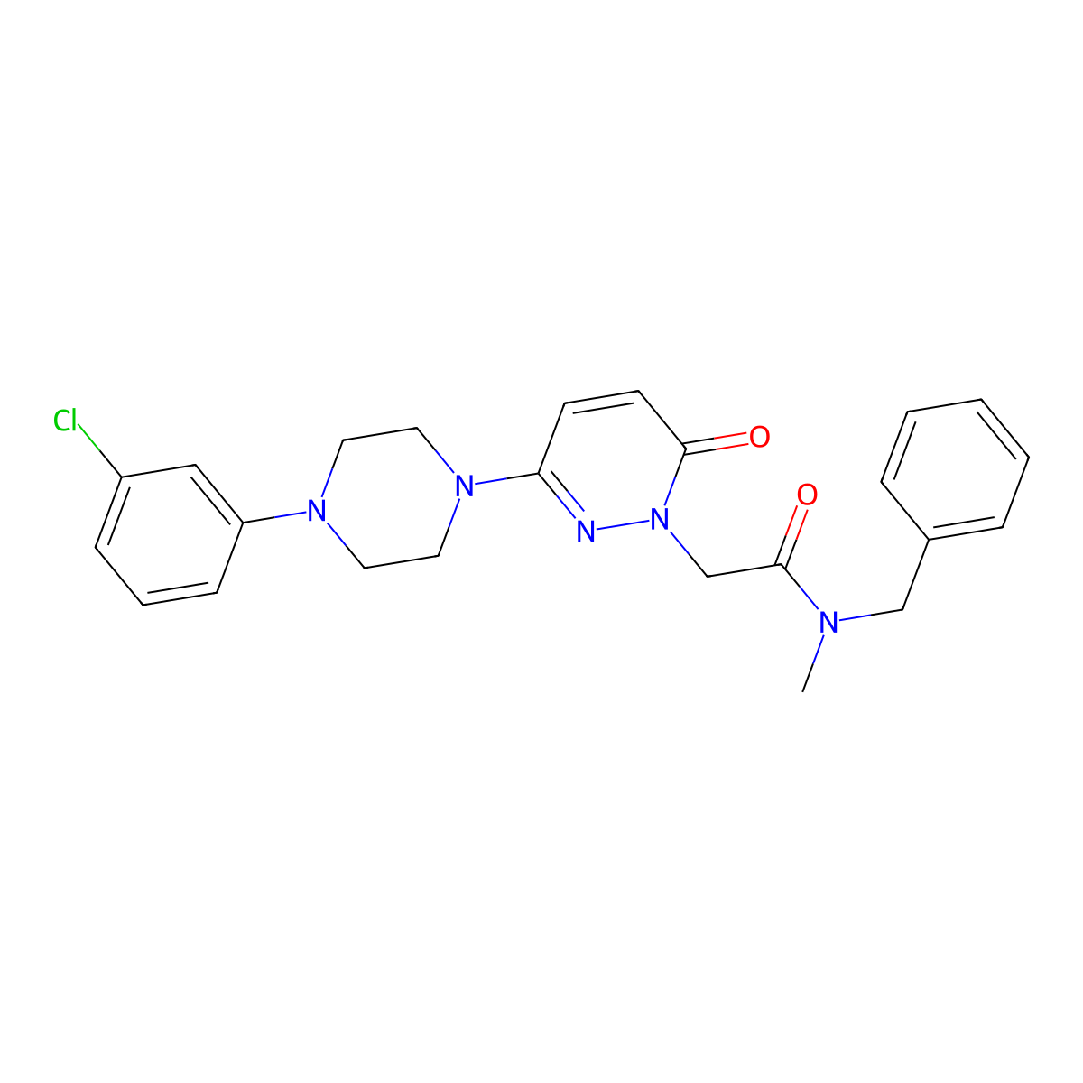 N-benzyl-2-(3-(4-(3-chlorophenyl)piperazin-1-yl)-6-oxopyridazin-1(6H)-yl)-N-methylacetamide molecular structure, CAS 1232793-49-5