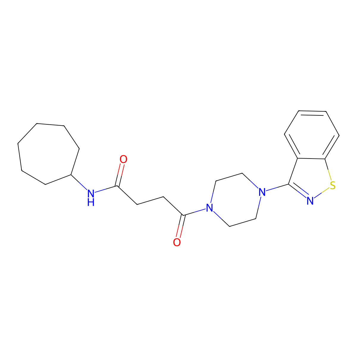4-[4-(1,2-benzisothiazol-3-yl)piperazino]-N~1~-cycloheptyl-4-oxobutanamide molecular structure, CAS 1232793-65-5