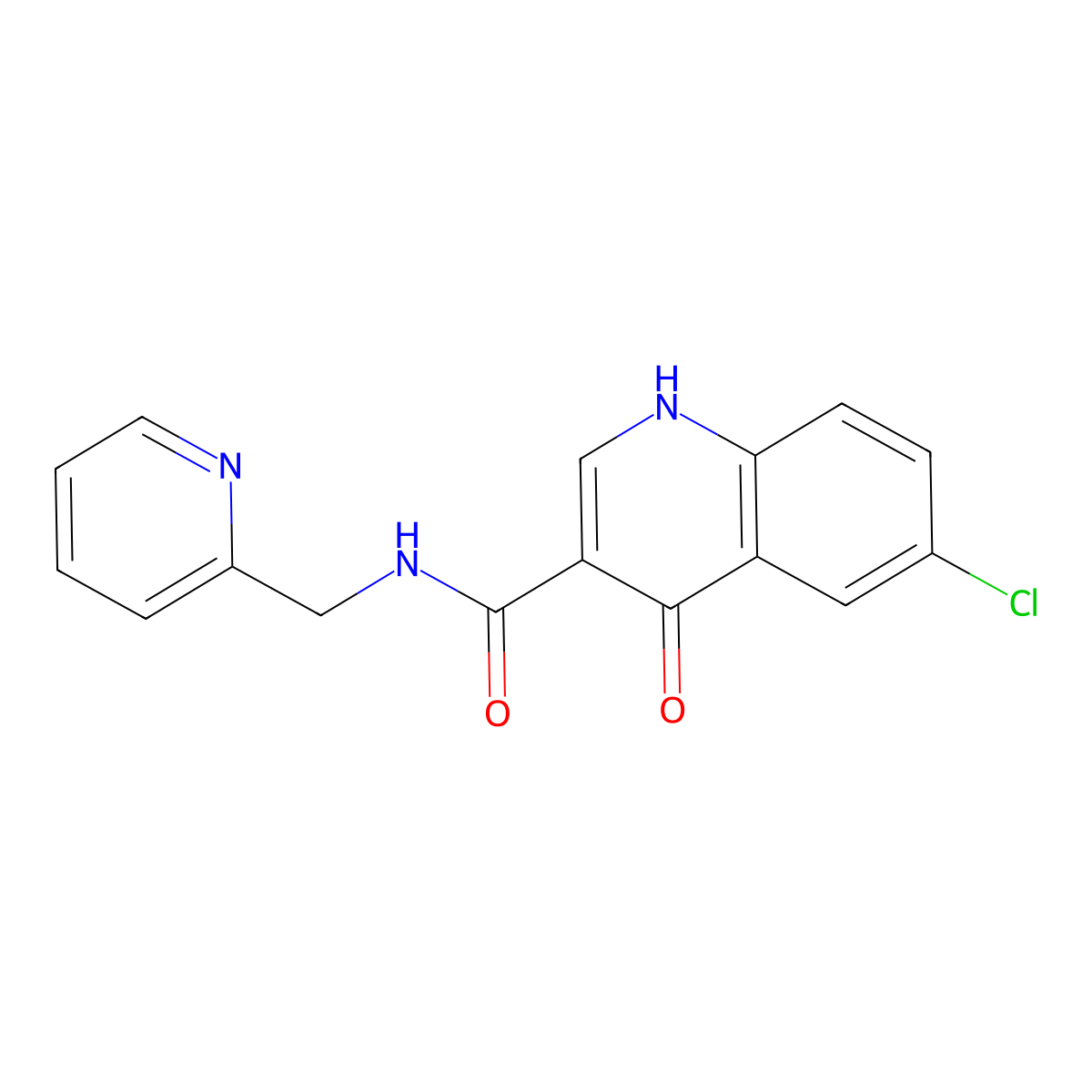 6-chloro-4-hydroxy-N-(pyridin-2-ylmethyl)quinoline-3-carboxamide molecular structure, CAS 1232793-73-5