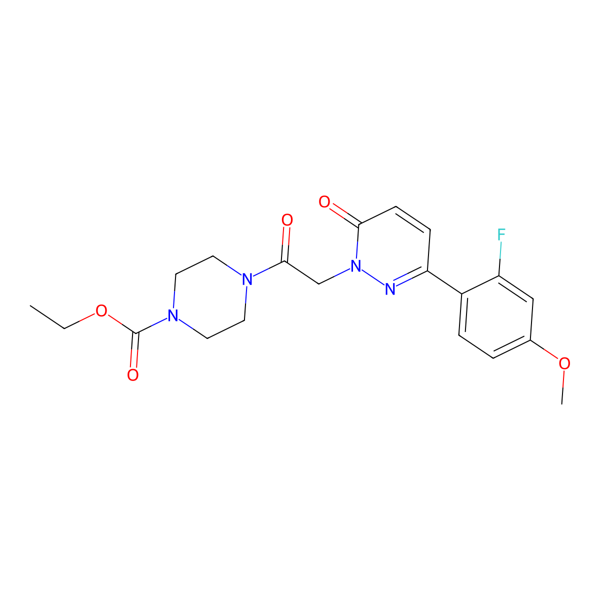 ethyl 4-{[3-(2-fluoro-4-methoxyphenyl)-6-oxopyridazin-1(6H)-yl]acetyl}piperazine-1-carboxylate molecular structure, CAS 1232793-92-8