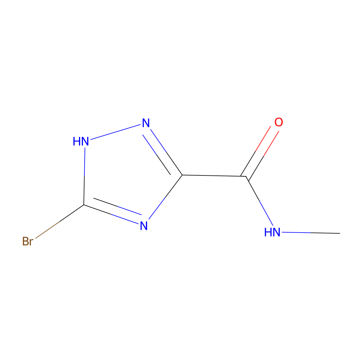 3-bromo-N-methyl-1H-1,2,4-triazole-5-carboxamide molecular structure, CAS 1232793-93-9