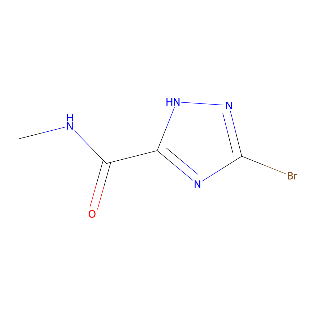 3-bromo-N-methyl-1H-1,2,4-triazole-5-carboxamide molecular structure, CAS 1232793-93-9