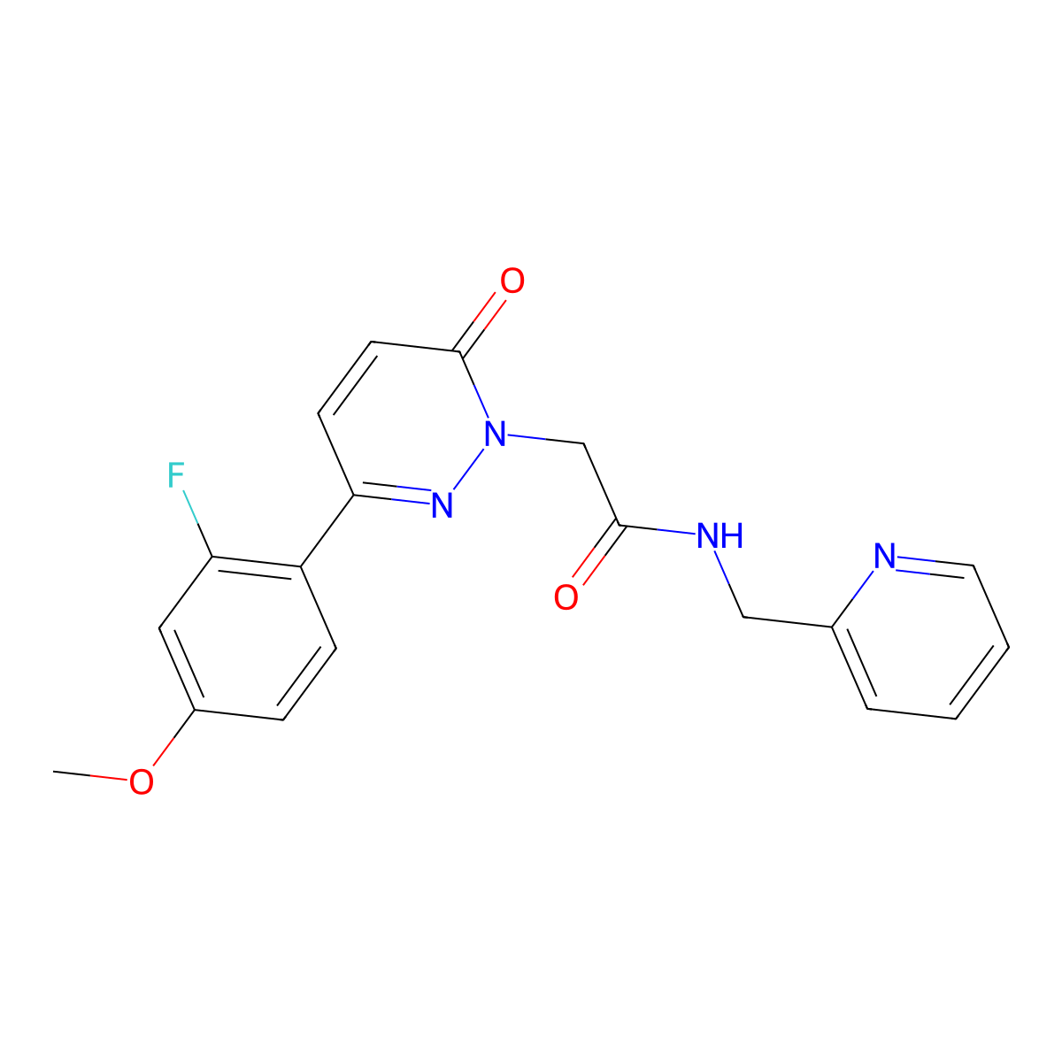 2-[3-(2-fluoro-4-methoxyphenyl)-6-oxo-1(6H)-pyridazinyl]-N~1~-(2-pyridylmethyl)acetamide molecular structure, CAS 1232794-04-5