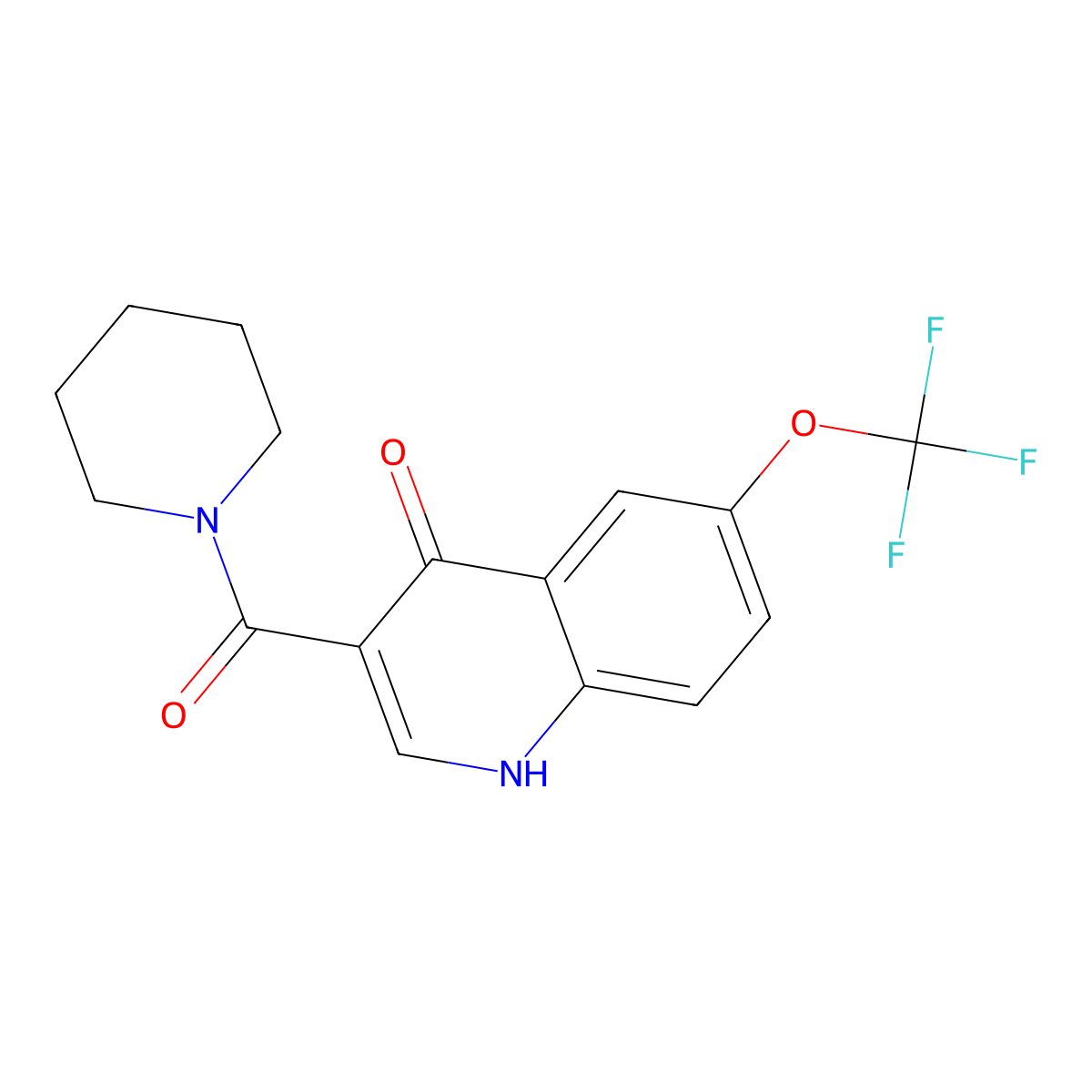 (4-Hydroxy-6-(trifluoromethoxy)quinolin-3-yl)(piperidin-1-yl)methanone molecular structure, CAS 1232794-58-9
