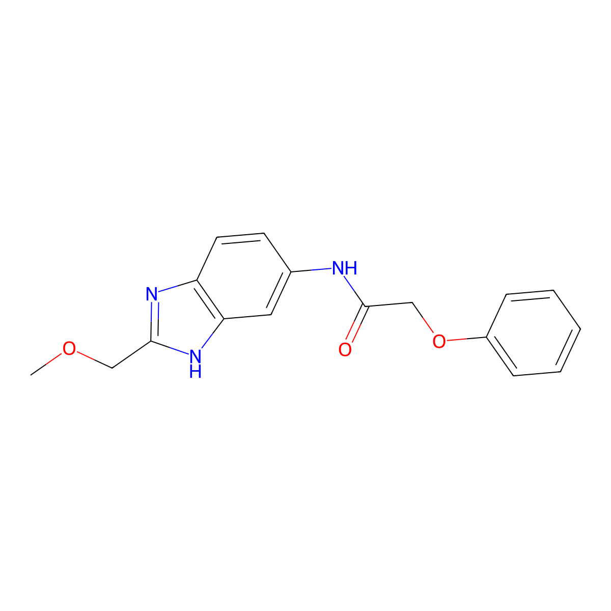 N-[2-(methoxymethyl)-1H-benzimidazol-5-yl]-2-phenoxyacetamide molecular structure, CAS 1232794-85-2