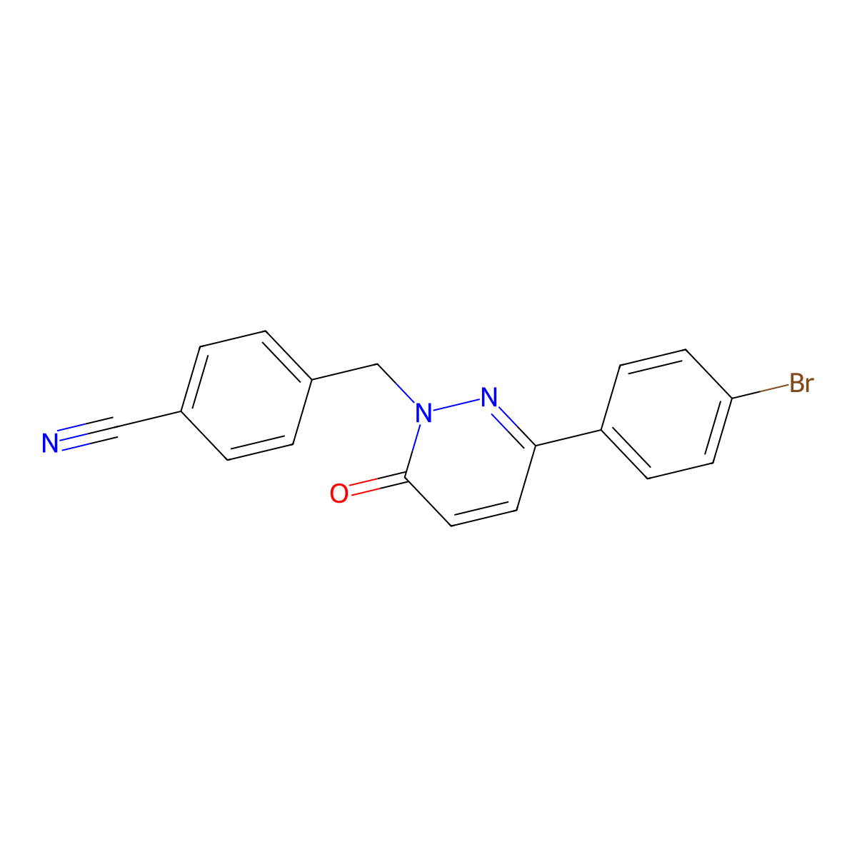 4-((3-(4-bromophenyl)-6-oxopyridazin-1(6H)-yl)methyl)benzonitrile molecular structure, CAS 1232794-95-4