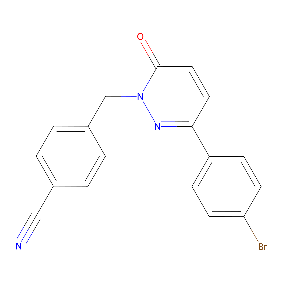 4-((3-(4-bromophenyl)-6-oxopyridazin-1(6H)-yl)methyl)benzonitrile molecular structure, CAS 1232794-95-4