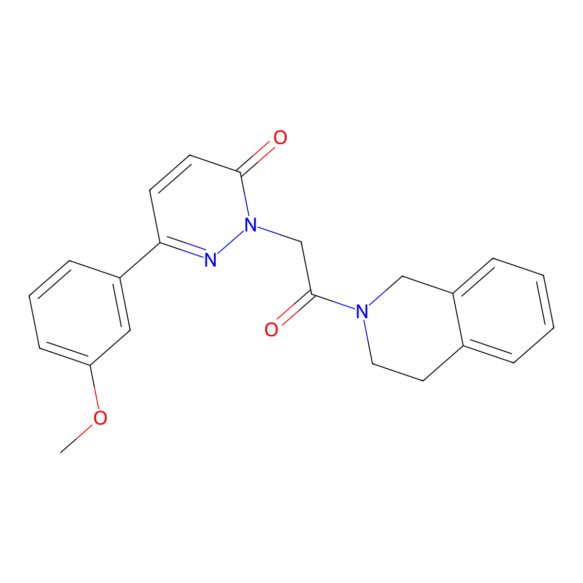 2-[2-(3,4-dihydroisoquinolin-2(1H)-yl)-2-oxoethyl]-6-(3-methoxyphenyl)pyridazin-3(2H)-one molecular structure, CAS 1232795-05-9