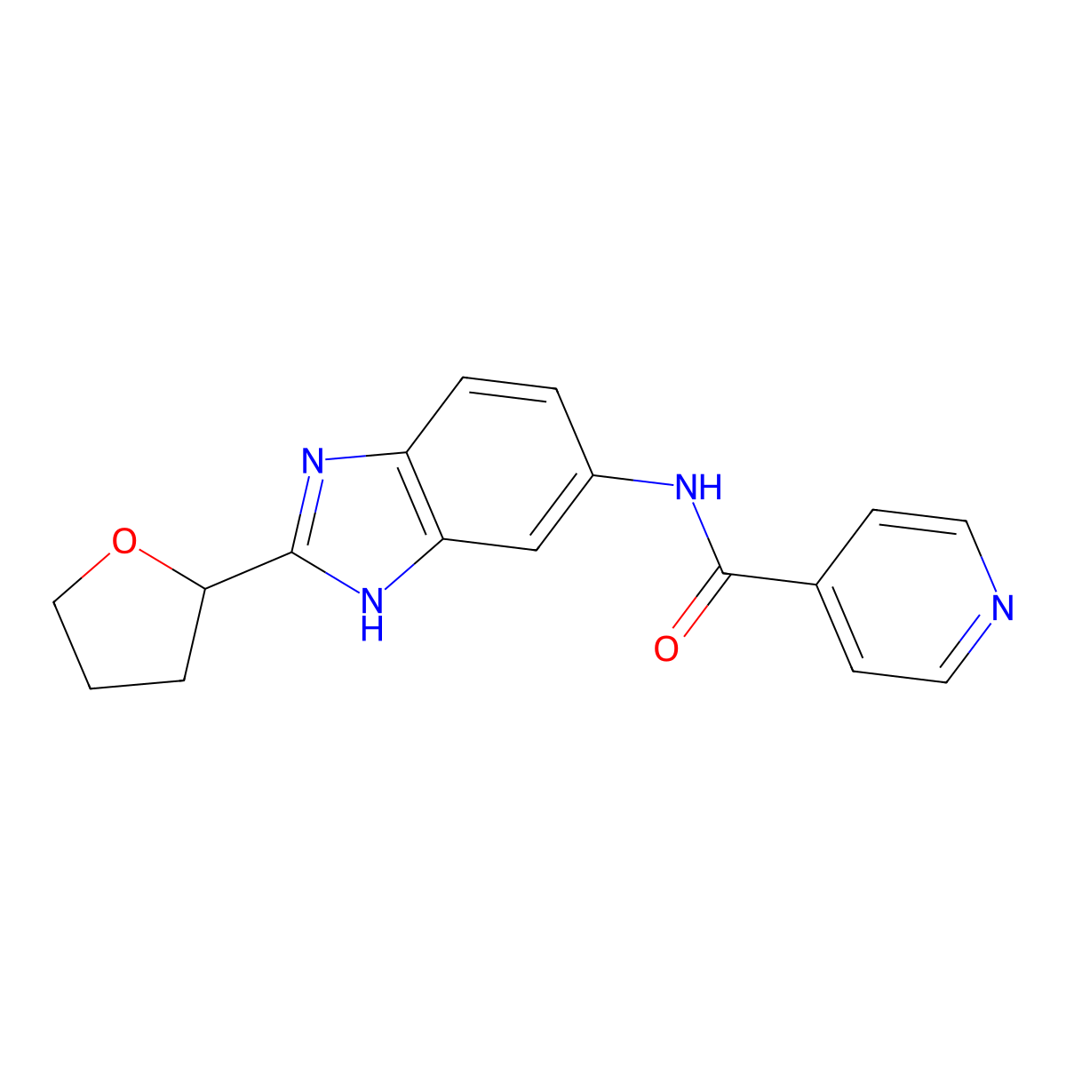 N-[2-(tetrahydrofuran-2-yl)-1H-benzimidazol-5-yl]pyridine-4-carboxamide molecular structure, CAS 1232795-10-6