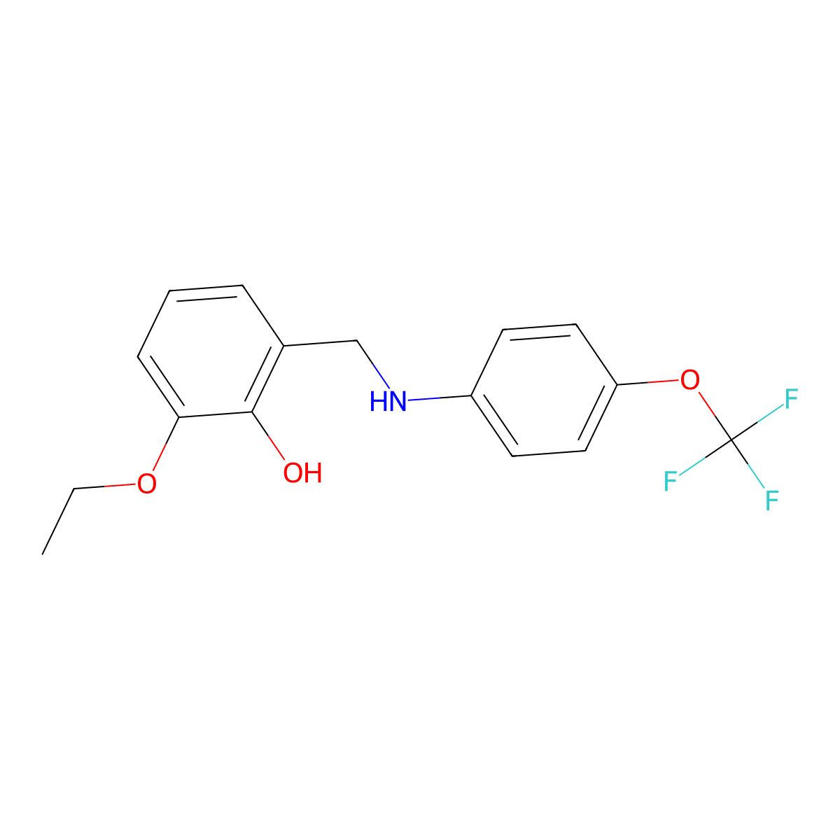 2-Ethoxy-6-({[4-(trifluoromethoxy)phenyl]amino}methyl)phenol molecular structure, CAS 1232795-15-1