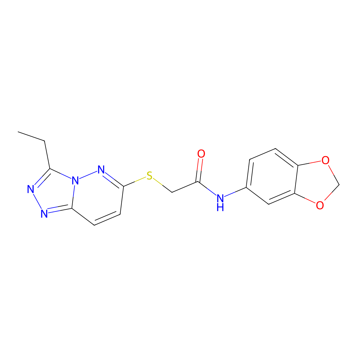 N-(1,3-benzodioxol-5-yl)-2-[(3-ethyl[1,2,4]triazolo[4,3-b]pyridazin-6-yl)sulfanyl]acetamide molecular structure, CAS 1232795-17-3
