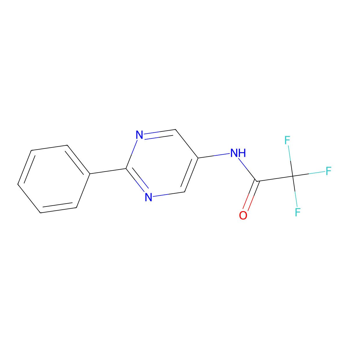 2,2,2-trifluoro-N-(2-phenylpyrimidin-5-yl)acetamide molecular structure, CAS 1232795-27-5