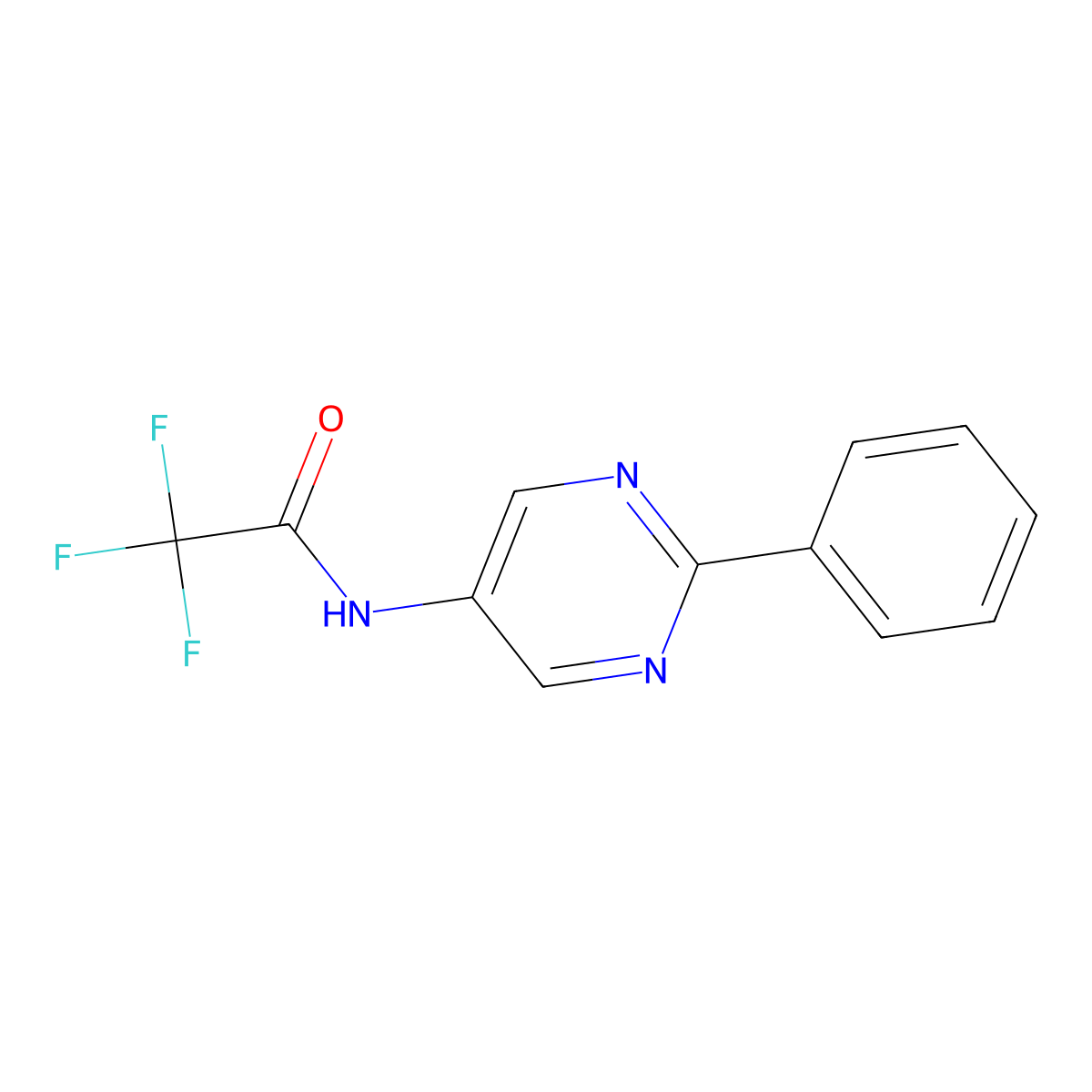2,2,2-trifluoro-N-(2-phenylpyrimidin-5-yl)acetamide molecular structure, CAS 1232795-27-5