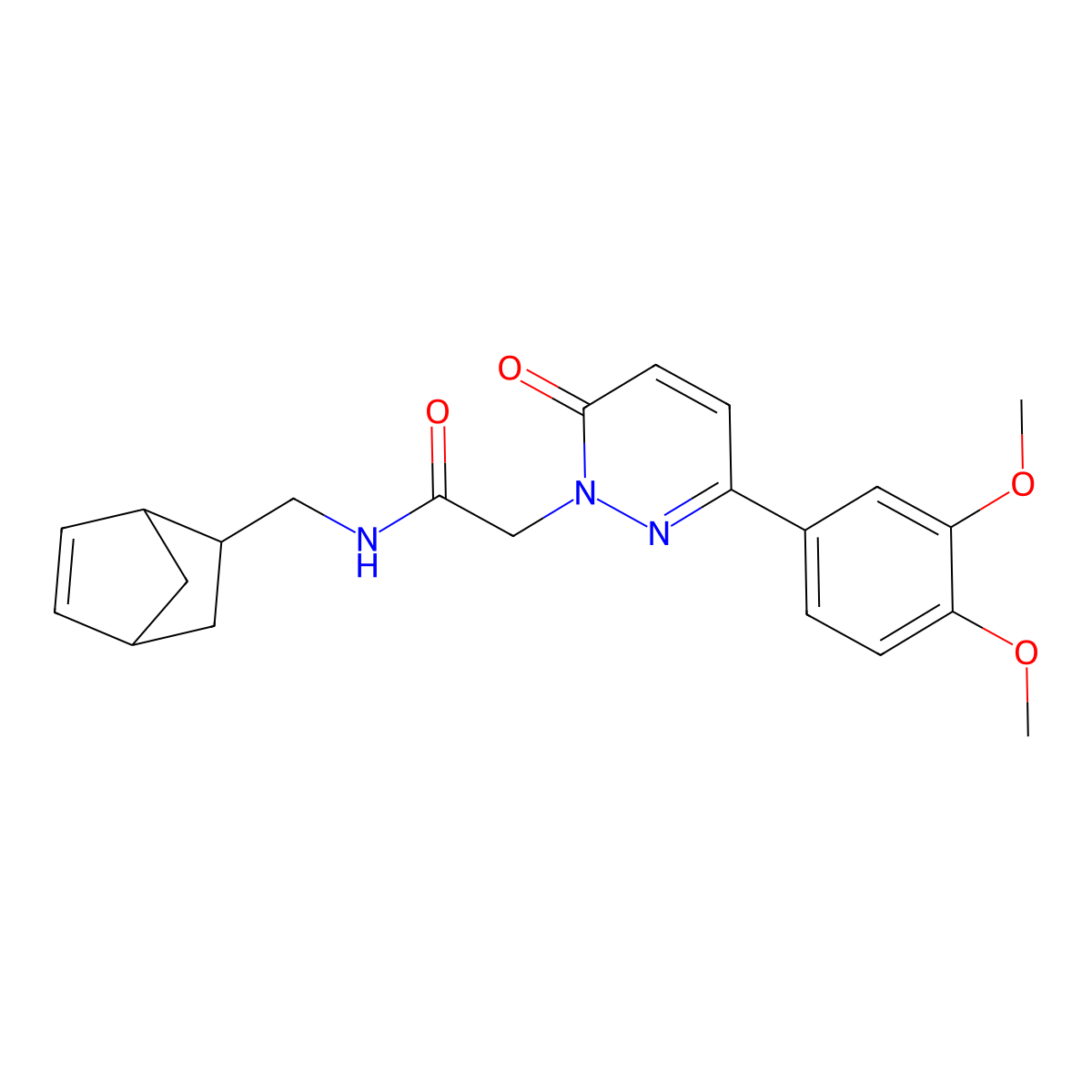 N-(bicyclo[2.2.1]hept-5-en-2-ylmethyl)-2-[3-(3,4-dimethoxyphenyl)-6-oxopyridazin-1(6H)-yl]acetamide molecular structure, CAS 1232795-36-6