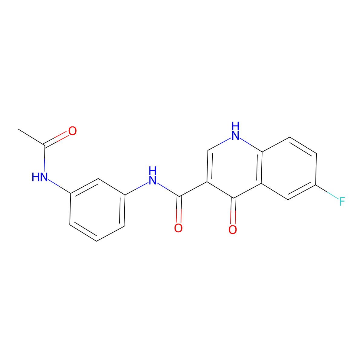 N-[3-(acetylamino)phenyl]-6-fluoro-4-oxo-1,4-dihydroquinoline-3-carboxamide molecular structure, CAS 1232795-68-4